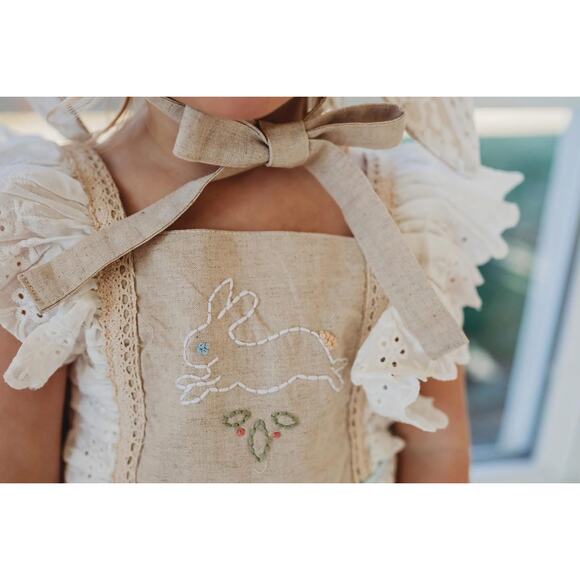 Love & Grow Vintage Bunny Bubble Romper and Bonnet 3T - Picture 16 of 16